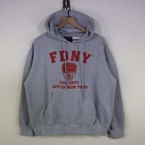 2012 FDNY City of New York Fire Department Hoodie Size Large Gray Cotton